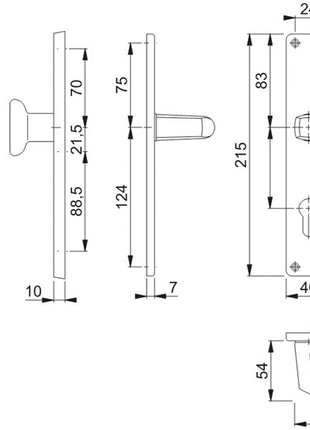 HOPPE Garniture à plaque longue London 54/227/202SP/113 Aluminium F2 ( 3000252241 )