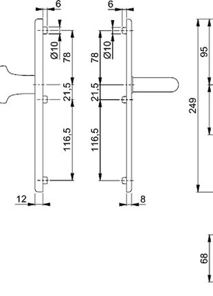 HOPPE Schutzgarnitur Baden E86G/3331A/3440/1388Z Edelstahl F69 ( 3000220007 )