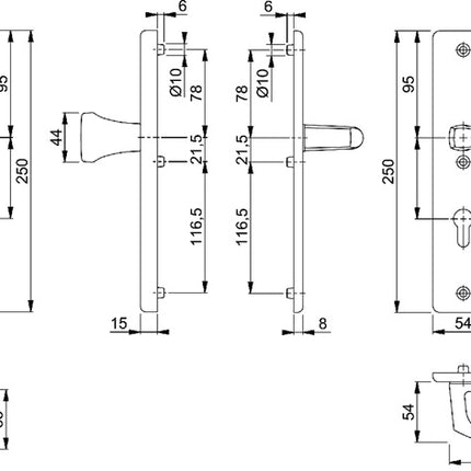 HOPPE Mobili di sicurezza London 78G/2222A/2440/113 Alluminio F2 ( 3000220062 )
