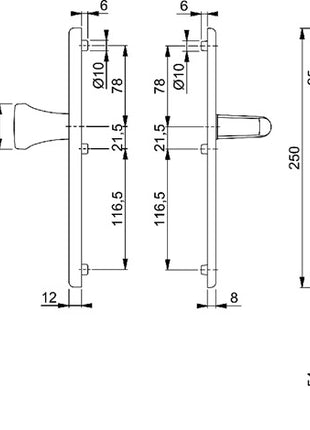 HOPPE Schutzgarnitur London 78G/2221A/2440/113 Aluminium F2 ( 3000220071 )