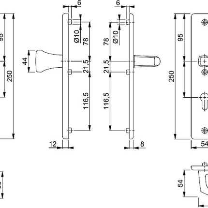 HOPPE Schutzgarnitur London 78G/2221A/2440/113 Aluminium F2 ( 3000220071 )