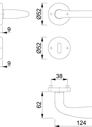 Juego de rosetas HOPPE Cardiff E1850Z/17KV/17KVS acero inoxidable F69 (3000252227)