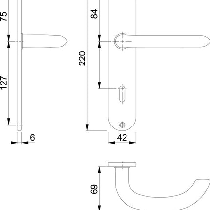 HOPPE Langschildgarnitur Marseille E1138Z/302 Edelstahl F69 ( 3000252285 )