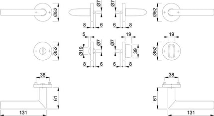 HOPPE Set di rosette Stockholm E1140Z/42KV/42KVS Acciaio inox F69 ( 3000252132 )