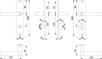 HOPPE set di rosette lunghe Stockholm E1140Z/302 in acciaio inox F69 ( 3000252145 )