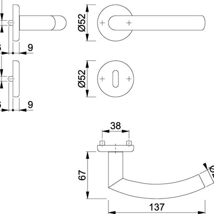 HOPPE Rosettengarnitur Narvik E1430ZP/17KV/17KVS Edelstahl F69 ( 3000252275 )