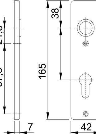 HOPPE Kurzschildpaar 202KP Aluminium F4 ( 3000252020 )