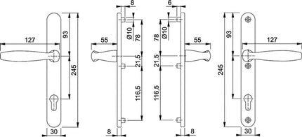 HOPPE set di profili New York 1810/3346 Alluminio F9016 ( 3000203619 )