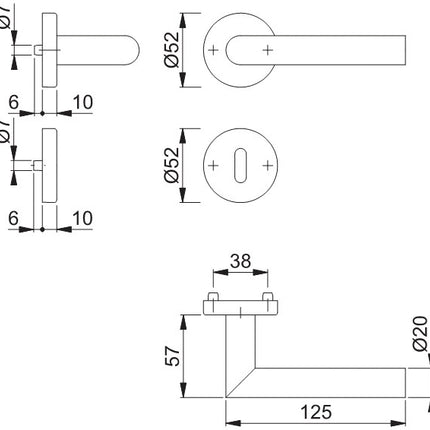 HOPPE Rosettengarnitur Amsterdam E1400/42H/42HKVS Edelstahl F69 ( 3000203114 )