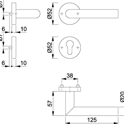 HOPPE Rosettengarnitur Amsterdam E1400/42H/42HKVS Edelstahl F69 ( 3000203115 )