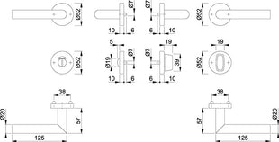 Juego de rosetas HOPPE Amsterdam E1400/42H/42HKVS acero inoxidable F69 (3000203116)