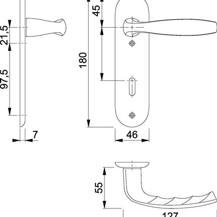 HOPPE set di rosette corte New York 1810/273KP Alluminio F1 ( 3000203554 )