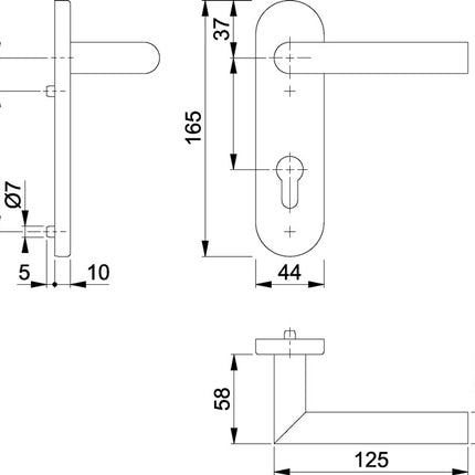 HOPPE set di rosette corte Amsterdam E1400/353KH acciaio inox F69 ( 3000203119 )
