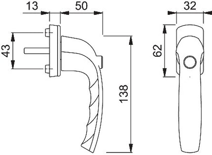 Maniglia HOPPE New York 0810SV/U10 alluminio F9016 / bianco traffico ( 3000203691 )