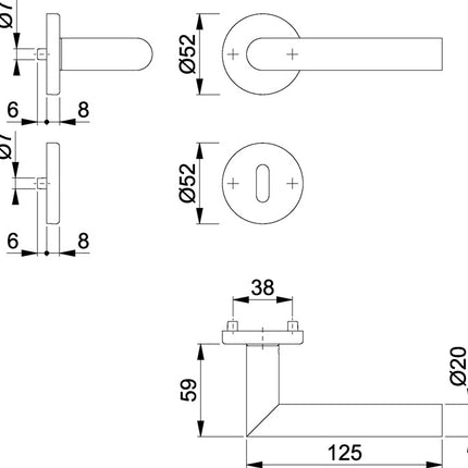 HOPPE Rosettengarnitur Amsterdam E1400Z/42KV/42KVS Edelstahl F69 ( 3000203000 )