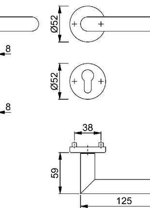 Juego de rosetas HOPPE Amsterdam E1400Z/42KV/42KVS acero inoxidable F69 (3000203001)