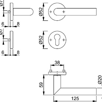 HOPPE Rosettengarnitur Amsterdam E1400Z/42KV/42KVS Edelstahl F69 ( 3000203001 )