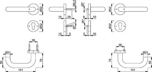 Zestaw przeciwpożarowy HOPPE Paris FS-138/42H/42HS Aluminium F1 D/D ( 3000251218 )