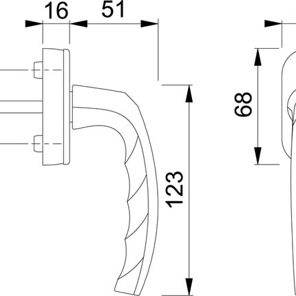 Maniglia HOPPE Atlanta 0530/US952 alluminio F9016 / bianco traffico ( 8000347458 )