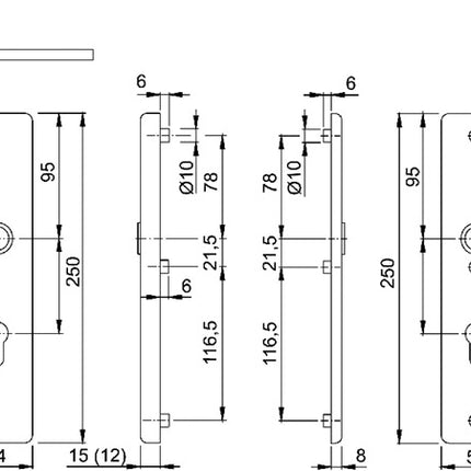 HOPPE Mobili di sicurezza London 113/2221A/2440 Alluminio F1 ( 3000250111 )