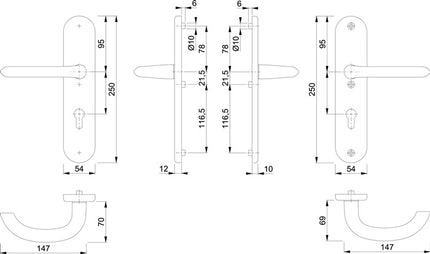 HOPPE Mobili di sicurezza Marsiglia 1138/3331/3410 Alluminio F1 ( 3000209082 )