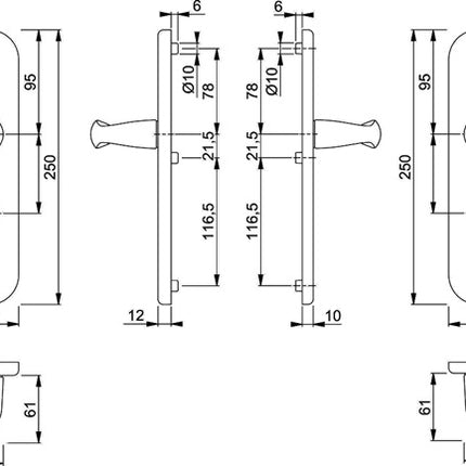 HOPPE Schutzgarnitur New York 1810H/3331/3410 Aluminium F1 ( 3000203577 )