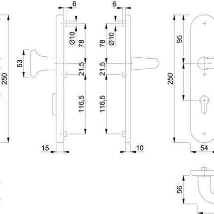 HOPPE Mobili di sicurezza Paris 86G/3332ZA/3310/138L Alluminio F1 ( 3000209108 )