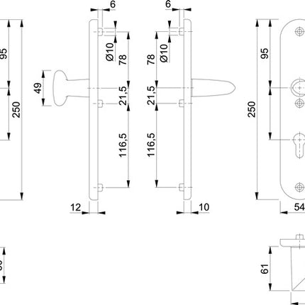 HOPPE Mobili di sicurezza Stockholm 76G/3331/3410/1140 Alluminio F1 ( 3000209126 )