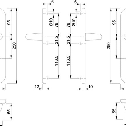 HOPPE Schutzgarnitur Tôkyô 1710/3331/3410 Aluminium F1 ( 3000209030 )
