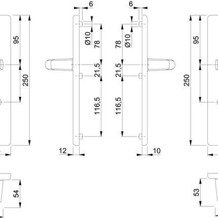 HOPPE Schutzgarnitur London 113/2221/2210 Aluminium F1 ( 3000209040 )