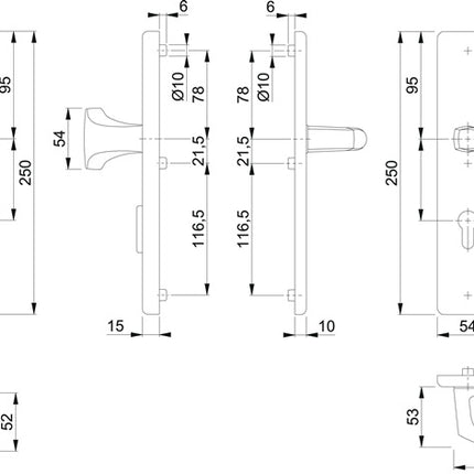 HOPPE Mobili di sicurezza Londra 61G/2222ZA/2210/113 Alluminio F1 ( 3000209037 )