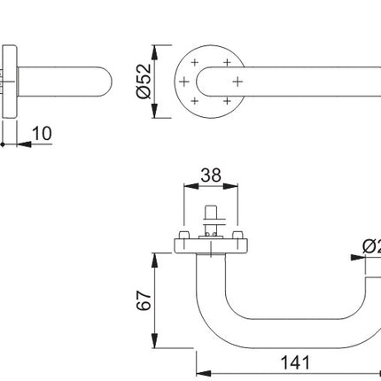 HOPPE Rosettenhalbgarnitur Paris E138Z/42H Edelstahl F69 ( 3000220114 )