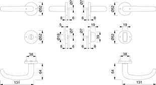 HOPPE Garniture à rosette San Francisco E1301Z/42KV/42KVS Acier inoxydable F69 ( 3000202019 )