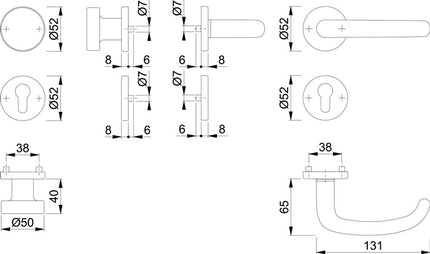 HOPPE Rosettengarnitur San Francisco E58/42KV/42KVS/1301Z Edelstahl F69 ( 3000202020 )