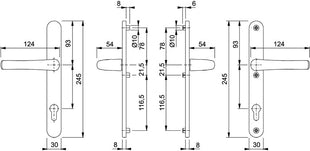 Juego de puertas perfiladas HOPPE Tôkyô 1710RH/3346 aluminio F1 (3000252775)