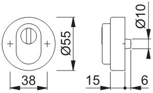 HOPPE Schutzrosette E42ZNSB-ZA Edelstahl F69 ( 3000220125 )