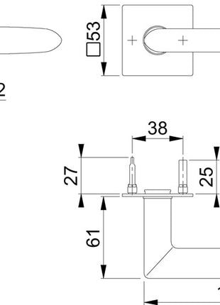 HOPPE para klamek Stockholm E1140Z/848N stal nierdzewna F69 ( 3000203526 )