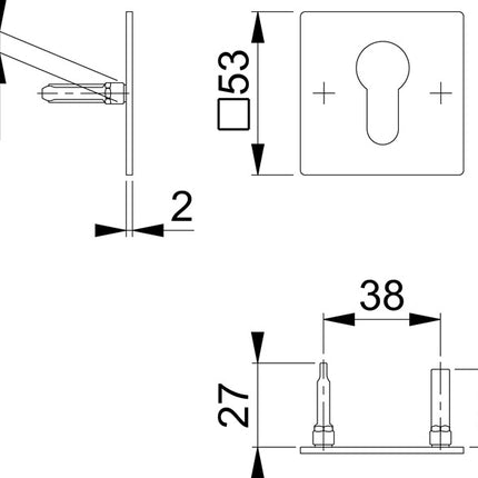 HOPPE coppia di chiavi a rosetta E848NS in acciaio inox F69 ( 3000203533 )