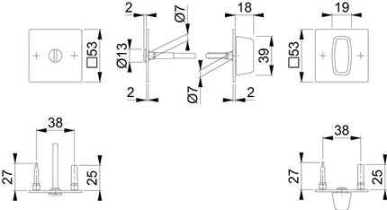 HOPPE coppia di chiavi a rosetta E848NS in acciaio inox F69 ( 3000203534 )