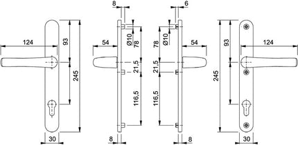 Set di porte profilate HOPPE Tôkyô 1710RH/3346 Alluminio F1 ( 3000252774 )