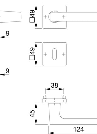 HOPPE Juego de rosetas Dallas M1643/843KV/843KVS latón F96-1-R (8000460256)