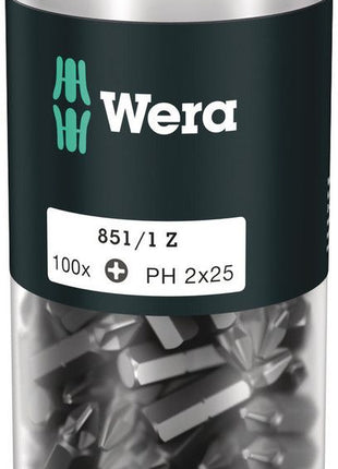 WERA paquete grande de puntas 851/1 Z 1/4″ PH 2 longitud 25 mm (4000822267)