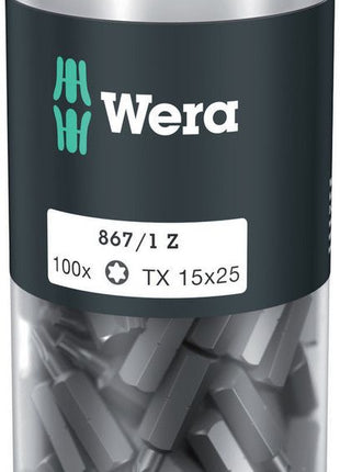 WERA paquete grande de puntas 867/1 Z 1/4″ T 15 longitud 25 mm (4000822270)