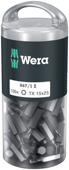 WERA paquete grande de puntas 867/1 Z 1/4″ T 15 longitud 25 mm (4000822270)