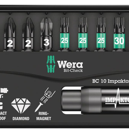 WERA assortimento di bit Bit-Check 10 Impactor 1 10 pezzi ( 4000829046 )