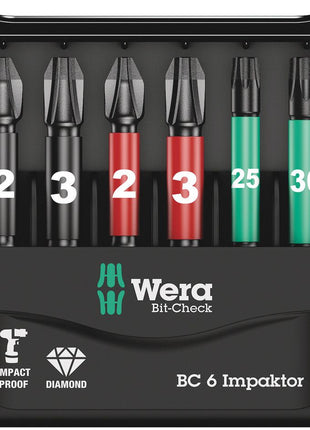 WERA Bitsortiment Bit-Check 6 Impaktor 1 6-teilig ( 4000829044 )