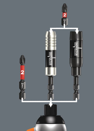 Portapuntas WERA 897/4 IMP R para puntas de 1/4″ C 6.3 longitud 75 mm (4000829040)