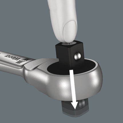 WERA cricchetto passante Zyklop Metal push 1/4 ″ 38 denti ( 4000821536 )