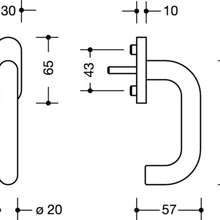 Maniglia per finestra HEWI 111FG.1 30mm plastica 99 bianco puro ( 3000205776 )