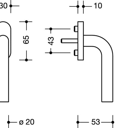 HEWI Fenstergriff 111FG.6 30mm Kunststoff 99 reinweiß ( 3000205791 )